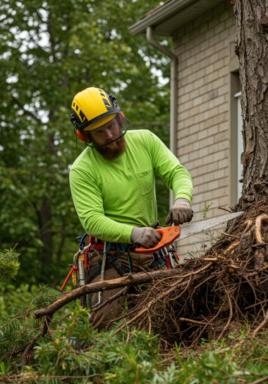 arborist-pruning-tree-roots-barrie-home