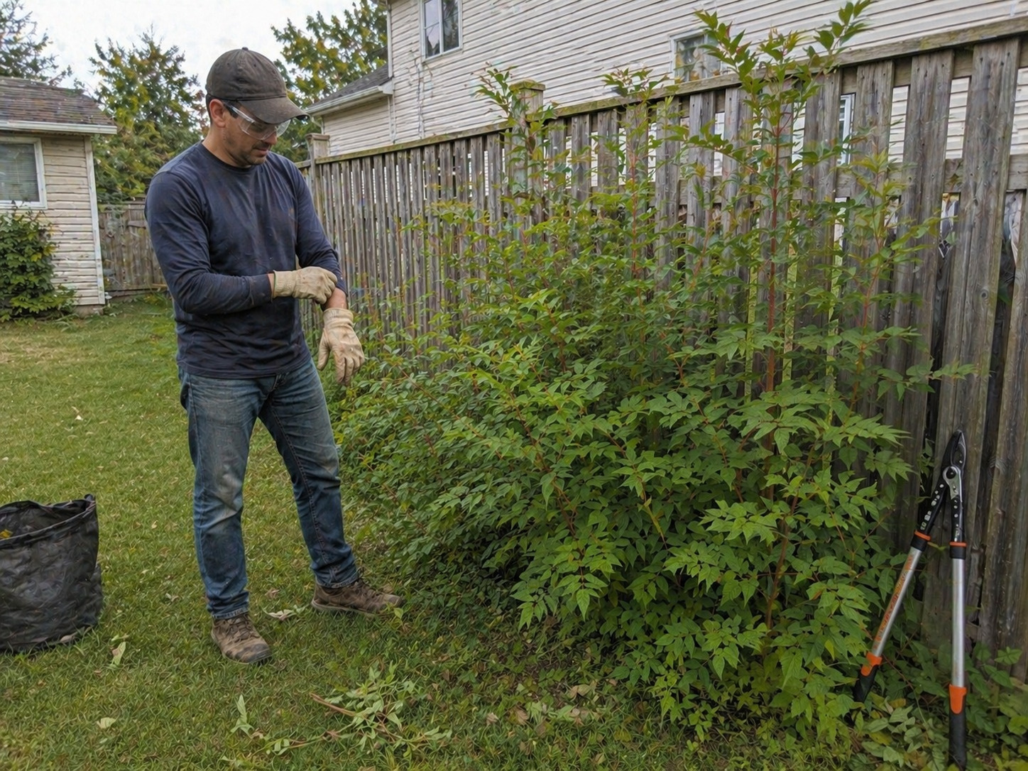 safety gear for removing sumac